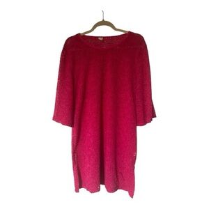 VLD Pink Lace Swim Coverup Dress women’s Medium knee length